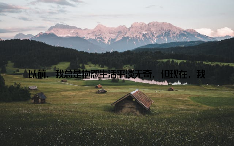 以前, 我总是抱怨生活平淡无奇, 但现在, 我明白了, 生活中的美好其实就在我们身边, 只要我们用心去发现